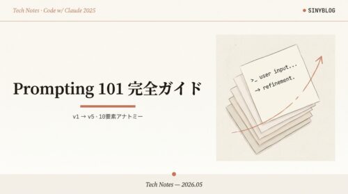 Anthropic公式『Prompting 101』完全ガイド — Code w/ Claude 2025 で語られた10要素プロンプト設計とイテレーション実演を15章で再現