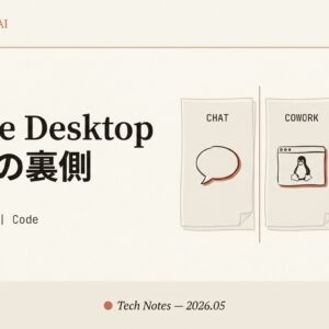 Claude Desktopの3タブ「Chat / Cowork / Code」の違いと裏側の仕組みを徹底解説