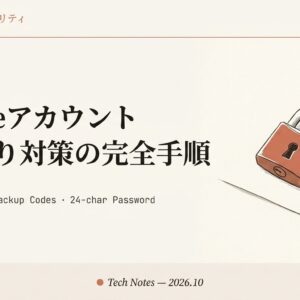 【2026年10月版】Googleアカウント乗っ取り対策の完全手順｜AI時代に今すぐやるべきセキュリティ設定（パスキー・2段階認証・バックアップコード・最強パスワードの作り方）